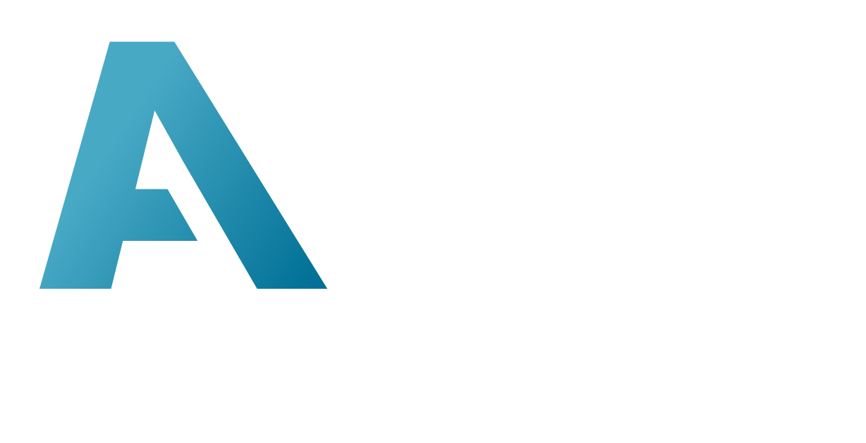 A large, blue gradient letter "A" on a white background, positioned on the left side of the image—ideal for a clean and modern landing page design.